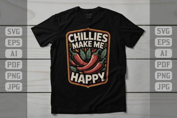 Chillies Make Me Happy T-shirt Design