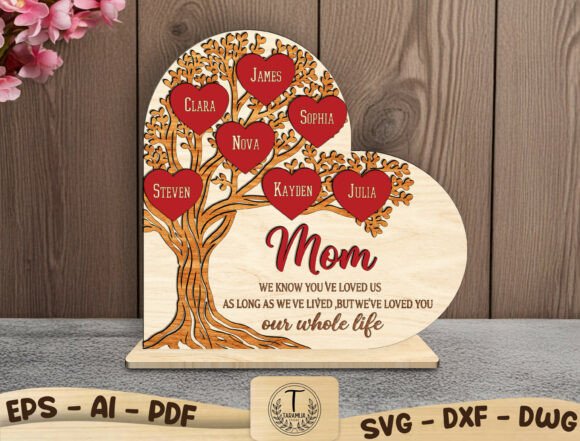 Family Tree with Names Laser Cut File