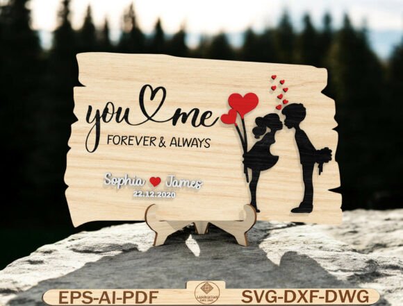 Personalized Couple Wood Sign Laser Cut