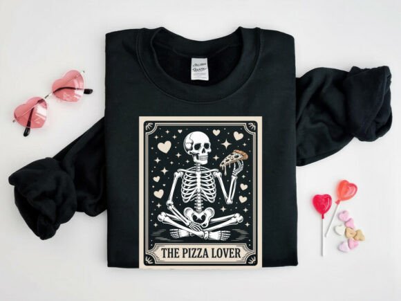 Skeleton Pizza Lover Valentine PNG