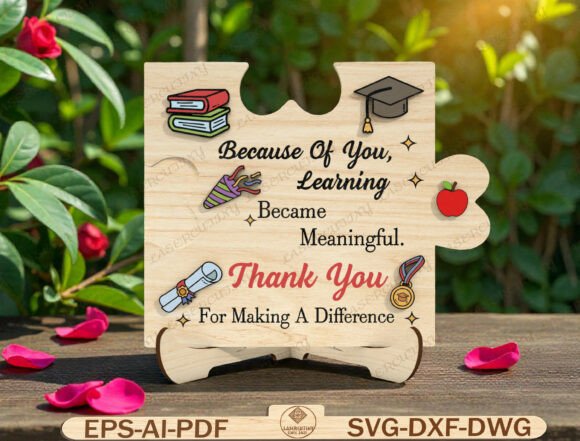 Teacher Thank You Puzzle Sign Laser Cut