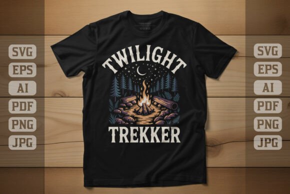 Twilight Trekker Mountain Camping Art