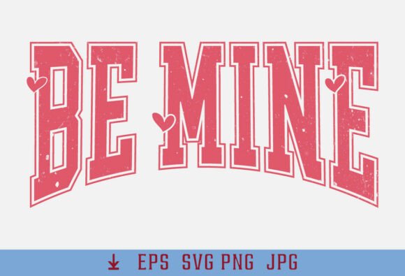Varsity Heart Be Mine Retro Valentine